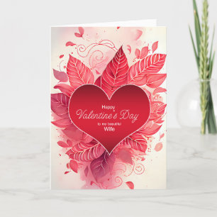 for Wife Heart and Botanicals Valentine's Day Holiday Card