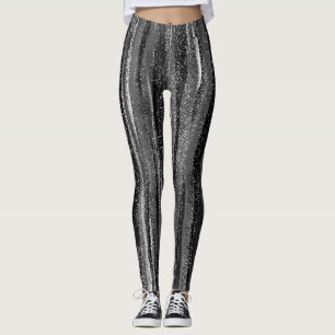 For Women Workout Grey Striped Quality Leggings