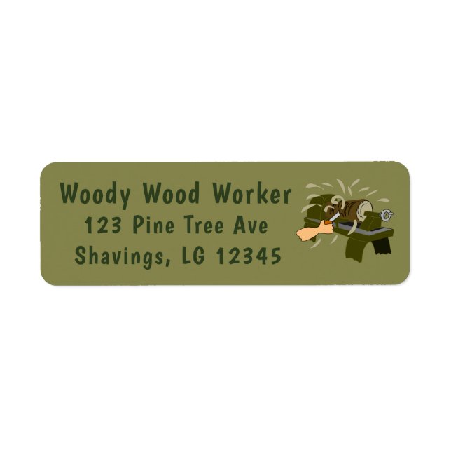 For Wood Turner Woodturning Lathe Custom Address (Front)