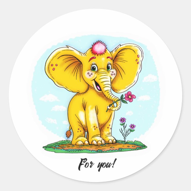 For You – Cute Elephant Sticker (Front)