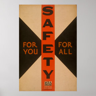 For You For All Safety Vintage Poster