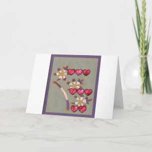 For You From Me: Beautiful Floral Hearts Design Holiday Card