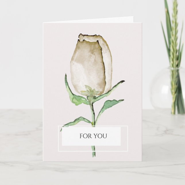FOR YOU, Modern, elegant, rose, Card (Front)