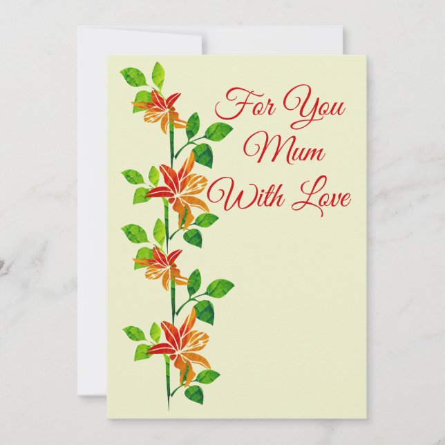 For You Mum Flat Card (Front)