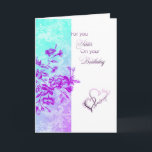 For You Sister Birthday Card<br><div class="desc">Blue and purple flowers birthday card for sister.</div>