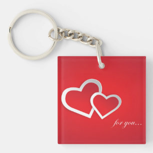 For You Valentine's Day Hearts Design-21987 Key Ring