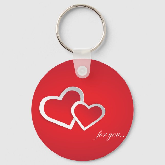 For You Valentine's Day Hearts Design-21987 Key Ring (Front)