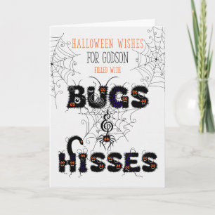 for Young Godson Halloween Bugs and Hisses Card