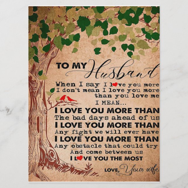 For Your Awesome Husband, Husband Birthday Gift Menu (Front)