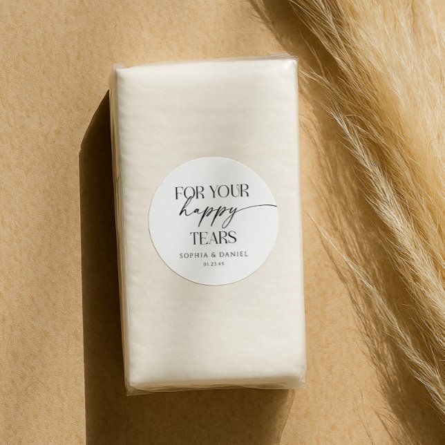 For Your Happy Tears Wedding Tissue Pack Classic Round Sticker (Creator Uploaded)