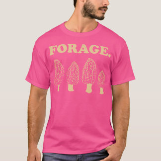 Forage Morel Mushroom Hunter Tan Colour Ink Versio T-Shirt