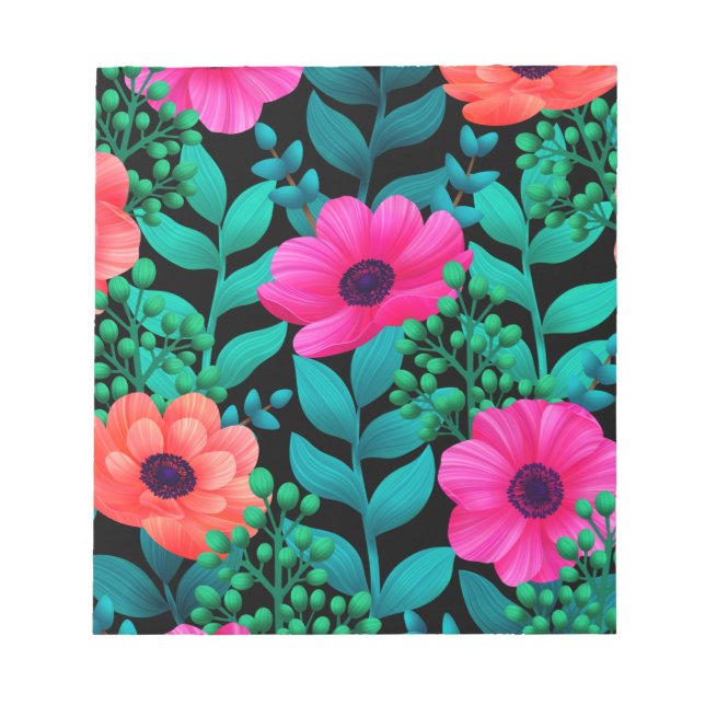 Foral And Glamour Seamless Pattern Natural Spring Notepad (Front)