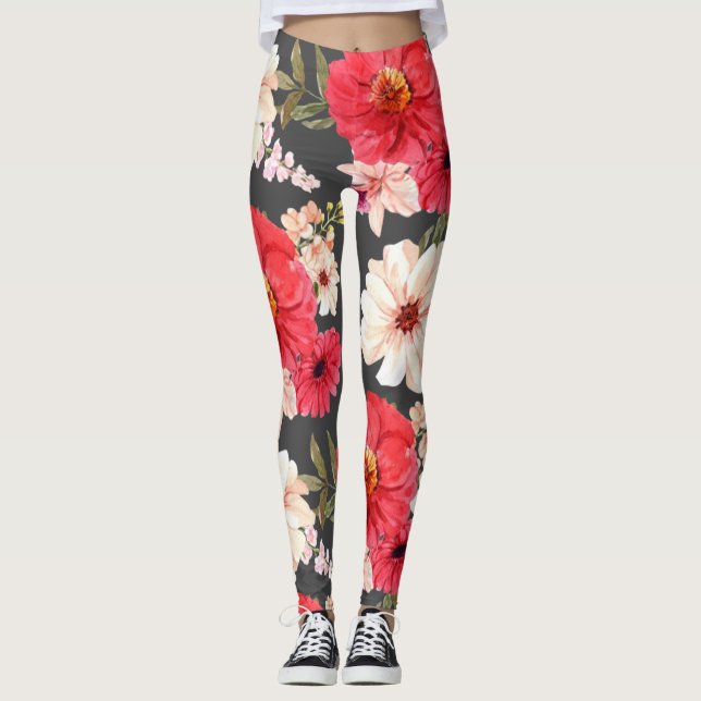 Foral And Glamour Seamless Pattern Natural Summer Leggings (Front)