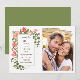 Foral Embrace Save the Date Photo Card