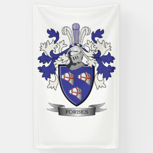 Forbes Family Crest Coat of Arms Banner