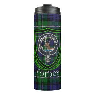 Forbes Scottish Clan Tartan & Crest Thermal Tumbler