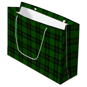 Forbes tartan green black plaid large gift bag
