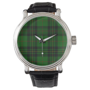 Forbes tartan green black plaid watch