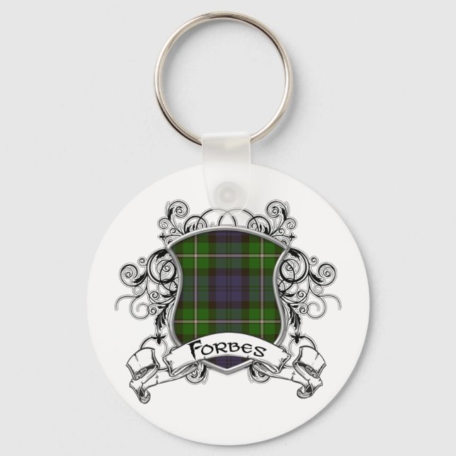 Forbes Tartan Shield Key Ring (Front)