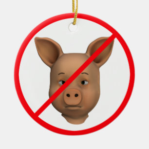 Forbidden For Pigs Ceramic Tree Decoration