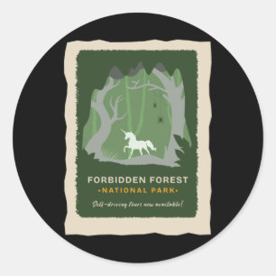 Forbidden Forest National Park Magical Creatures ( Classic Round Sticker