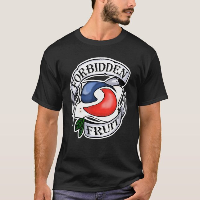 Forbidden Fruit Stupid Teen Challenge Tattoo Pod T-Shirt (Front)