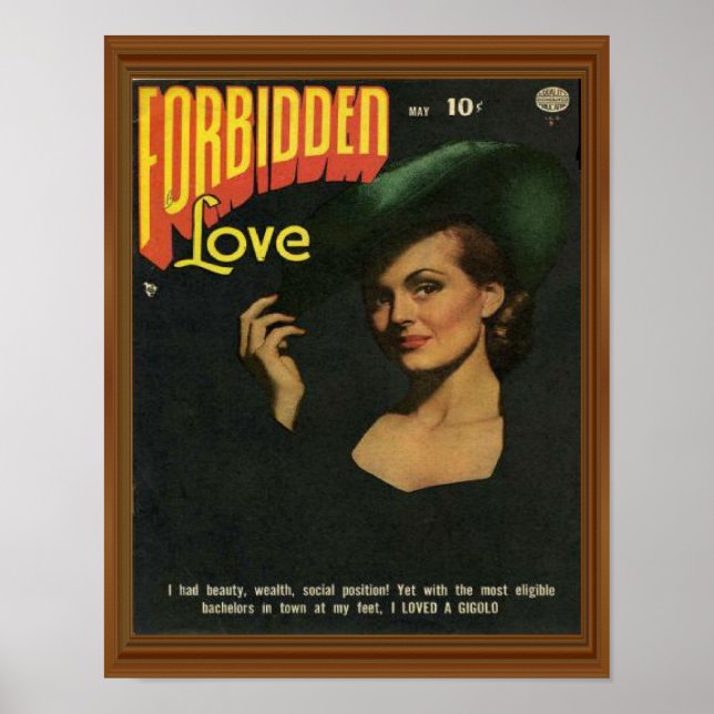 Forbidden Love Comic Illustration Artwork Poster (Front)