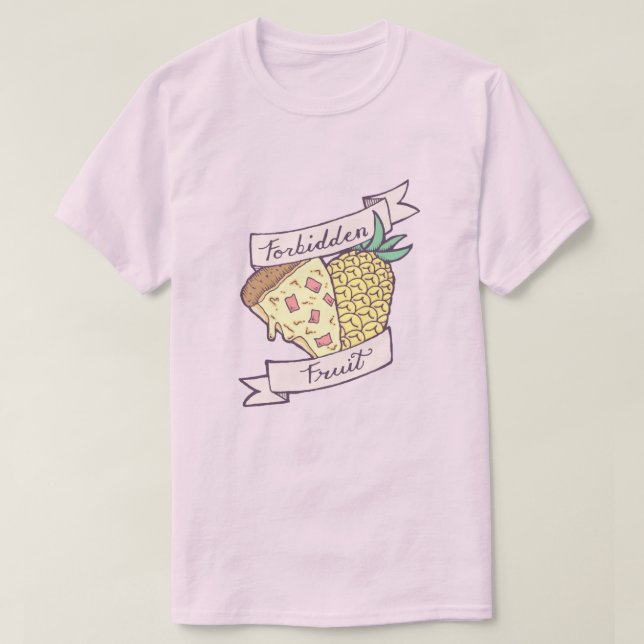 Forbidden Pineapple Pizza w/ CUSTOM Valentine Back T-Shirt (Design Front)
