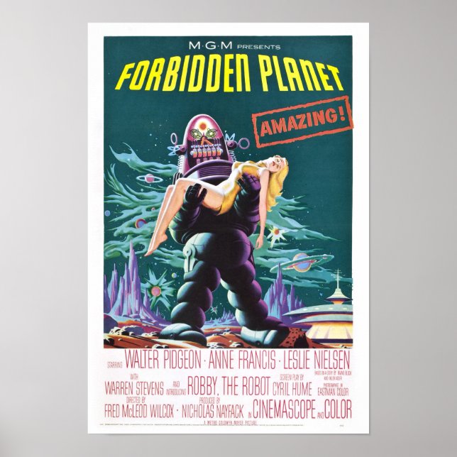 Forbidden Planet Classic Sci-Fi Movie Poster (Front)