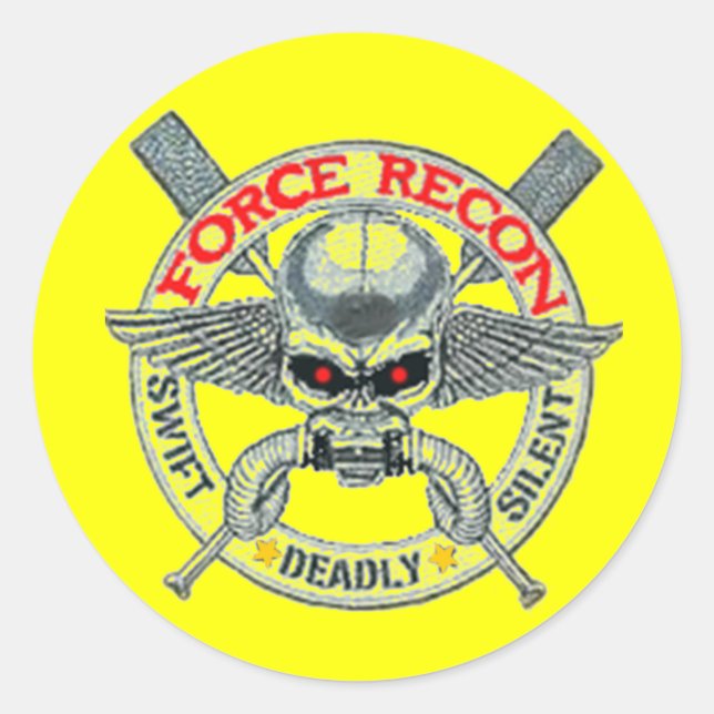 FORCE RECON CLASSIC ROUND STICKER (Front)