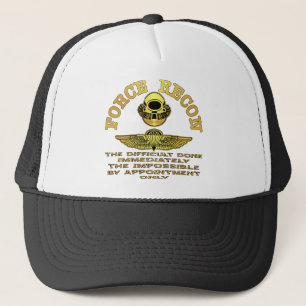 Force Recon Difficult Done Immediately Trucker Hat