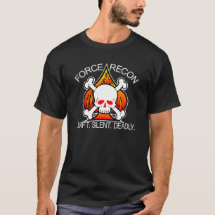 Force Recon Skull Black T-Shirt
