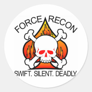 Force Recon Skull Classic Round Sticker