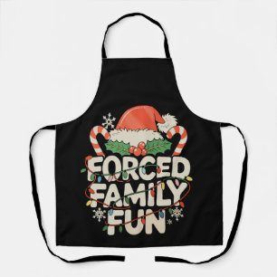 Forced Family Fun Christmas Santa Hat Xmas Holiday Apron