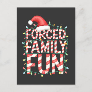Forced Family Fun Funny Family Matching Outfit Invitation Postcard