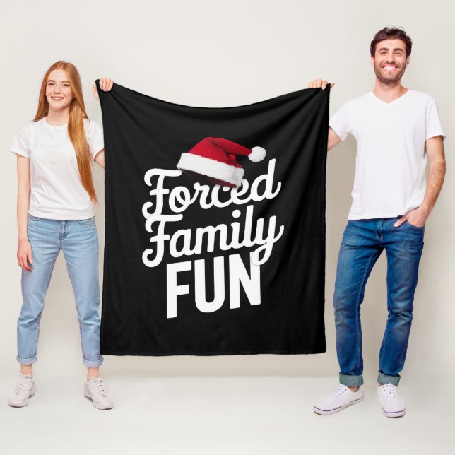 Forced Family Fun Party Reunion Sarcastic Xmas Fleece Blanket (In Situ)