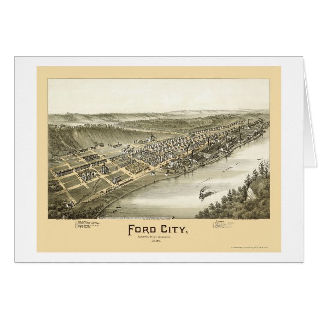 Ford City, PA Panoramic Map - 1896 (Front Horizontal)