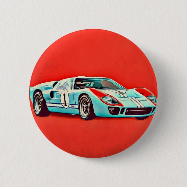 Ford GT40 6 Cm Round Badge (Front)