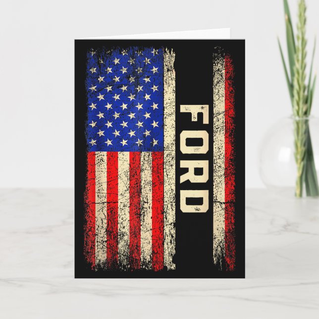 Ford Last Name Shirt Ford Name American Flag  Card (Front)