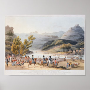 Fording of the River Mondego,engraved by C. Poster