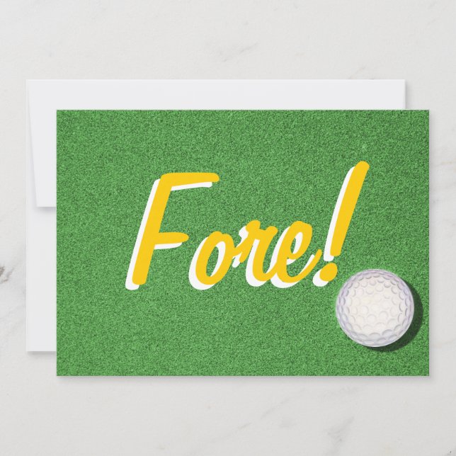 Fore - 40th Golf Birthday Party Invitation (Front)