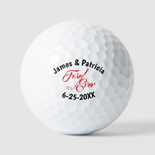 Fore Ever Wedding Personalised  Golf Balls (Front)