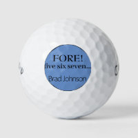 FORE five six seven funny personalised Golf Balls