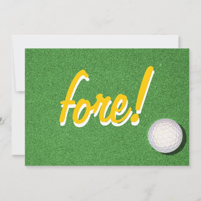 Fore Golf Birthday Party Invitations (Front)