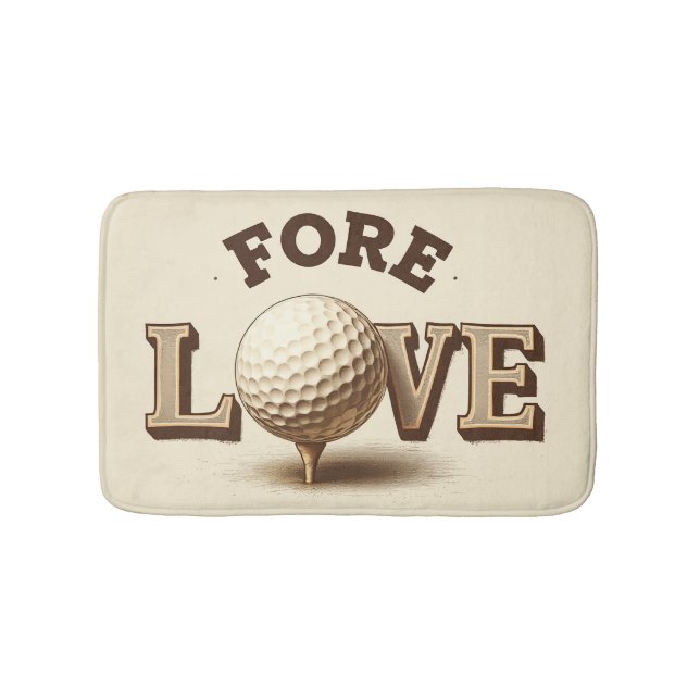 Fore Love Golf Bath Mat For Golfers (Front)