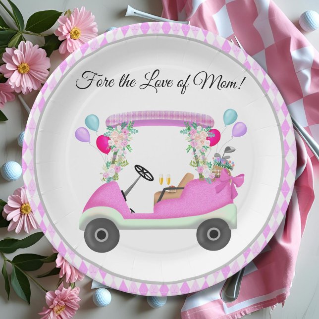 Fore the Love of Mum Mother's Day Golf Brunch Paper Plate (Creator Uploaded)