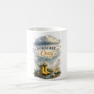Forecast Cosy Rainy Day Cottagecore Design Coffee Mug