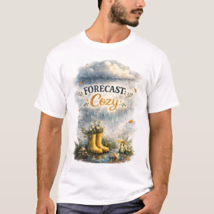 Forecast Cosy Rainy Day Cottagecore Design T-Shirt