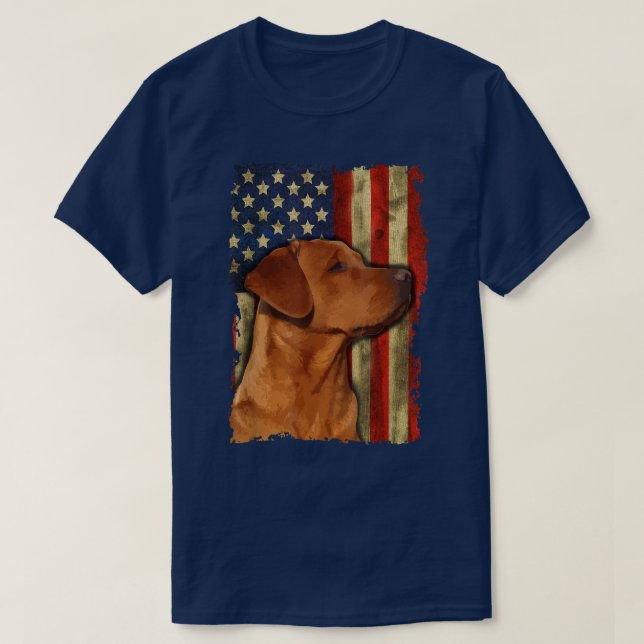 Fored Labrador Retriever US Flag Fo Red Labrador D T-Shirt (Design Front)