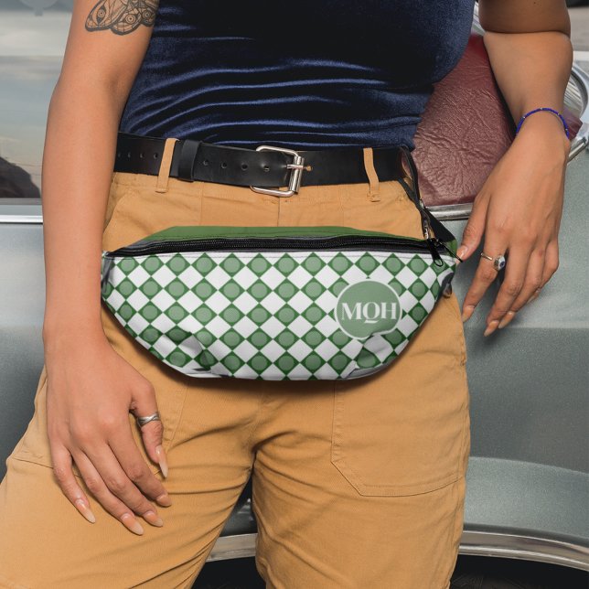 ForeFashion: White and Green Golf Ball Pattern  Bum Bags (Creator Uploaded)